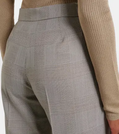 Max Mara Checked virgin wool wide-leg pants | Thumbnail 3 Max Mara Checked virgin wool wide-leg pants | Thumbnail 3