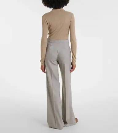 Max Mara Checked virgin wool wide-leg pants | Thumbnail 5 Max Mara Checked virgin wool wide-leg pants | Thumbnail 5