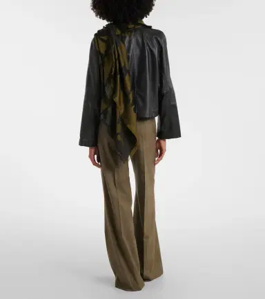 Max Mara Checked virgin wool wide-leg pants | Thumbnail 4
