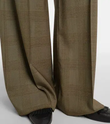Max Mara Checked virgin wool wide-leg pants | Thumbnail 5