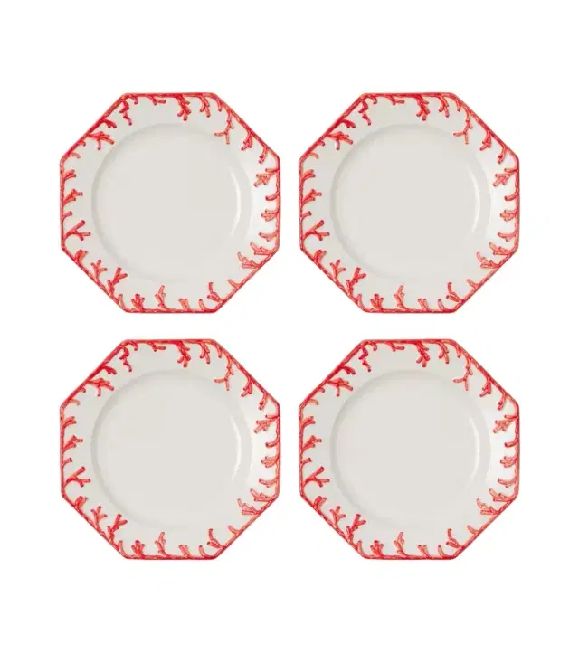 Les-Ottomans Set of 4 ceramic dinner plates