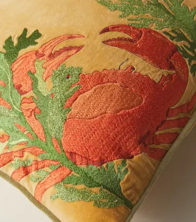 LES OTTOMANS Embroidered cotton velvet cushion | Thumbnail 3