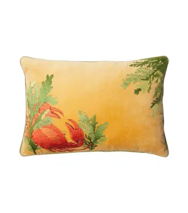 LES OTTOMANS Embroidered cotton velvet cushion | Thumbnail 1