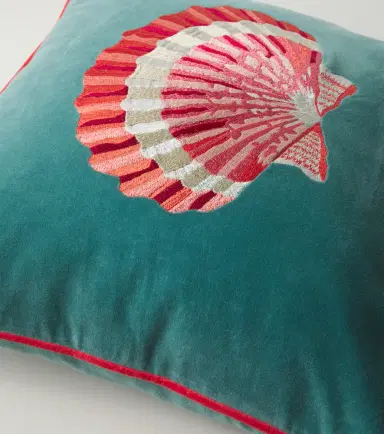 Les-Ottomans Embroidered cotton velvet cushion | Thumbnail 3