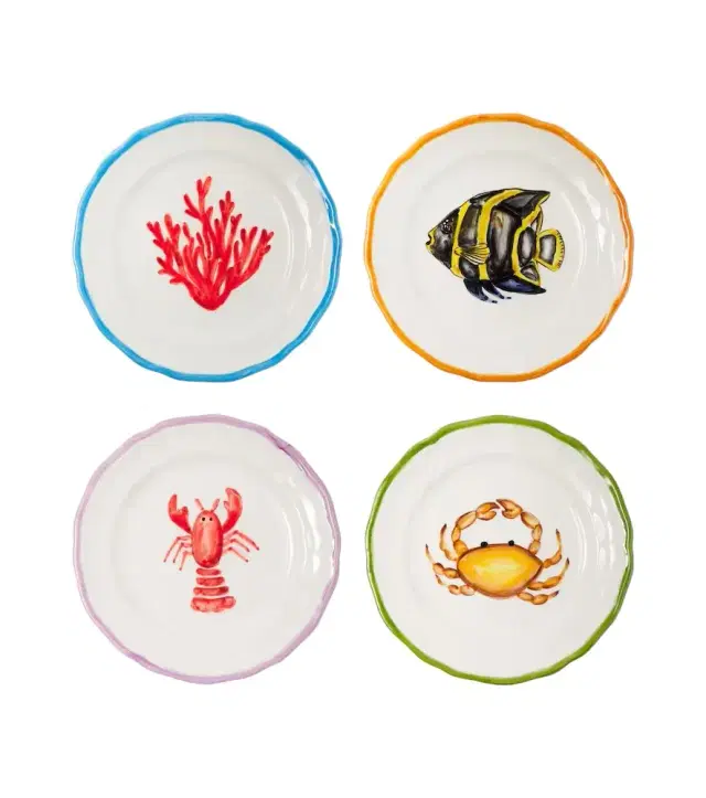 Les-Ottomans Set of 4 ceramic dessert plates