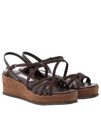 Jimmy Choo Nyra braided suede espadrille wedges | Thumbnail 1