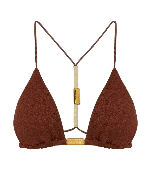 Harper beaded triangle bikini top