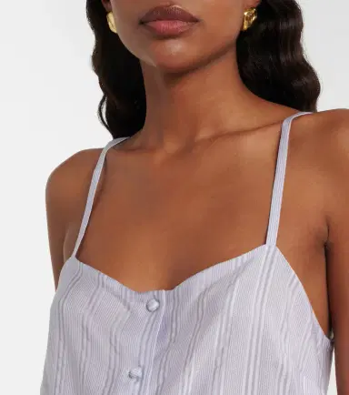 Frame Lace-trimmed striped silk camisole | Thumbnail 5