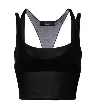 Gucci Layered semi-sheer crêpe jersey top | Thumbnail 1 Gucci Layered semi-sheer crêpe jersey top | Thumbnail 1