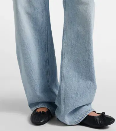 Bottega Veneta Intrecciato leather-trimmed wide-leg jeans | Thumbnail 5 Bottega Veneta Intrecciato leather-trimmed wide-leg jeans | Thumbnail 5