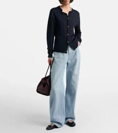 Bottega Veneta Intrecciato leather-trimmed wide-leg jeans | Thumbnail 7 Bottega Veneta Intrecciato leather-trimmed wide-leg jeans | Thumbnail 7