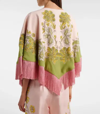 La DoubleJ Swathe Placée reversible satin poncho | Thumbnail 2
