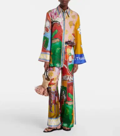 ALÉMAIS Alémais x MLAK printed silk twill wide-leg pants | Thumbnail 4 ALÉMAIS Alémais x MLAK printed silk twill wide-leg pants | Thumbnail 4