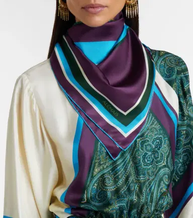 ALÉMAIS Alémais Joni printed silk twill scarf | Thumbnail 2