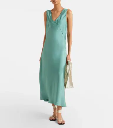 ASCENO Provence silk twill slip dress | Thumbnail 3