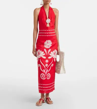 Cala de la Cruz Orly printed halterneck linen midi dress | Thumbnail 5