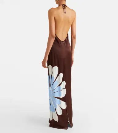 Cala de la Cruz Agnes floral halterneck maxi dress | Thumbnail 3