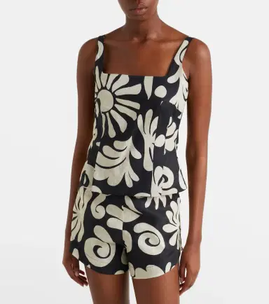 Cala de la Cruz Rami printed linen top | Thumbnail 3