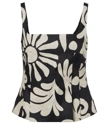 Cala de la Cruz Rami printed linen top | Thumbnail 1