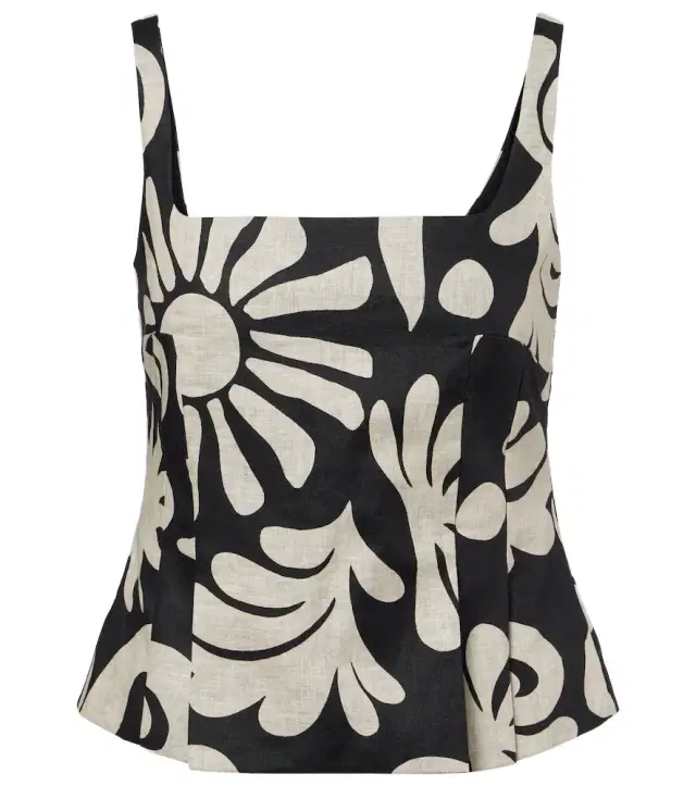 Cala de la Cruz Rami printed linen top