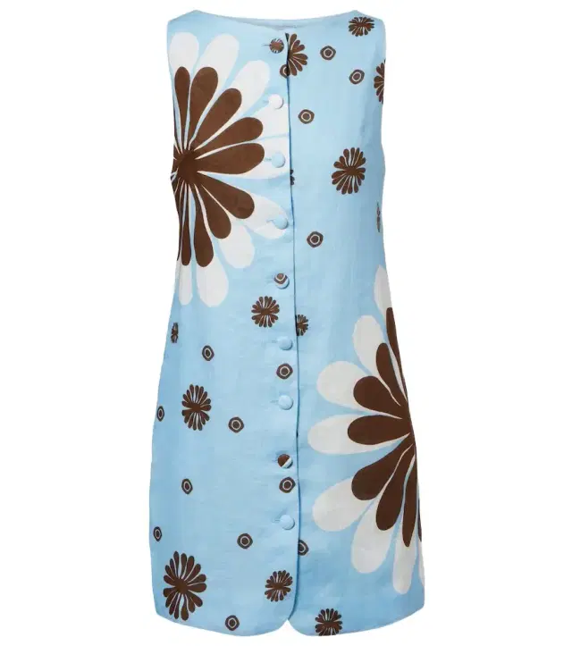 Cala de la Cruz Rhoda floral linen minidress
