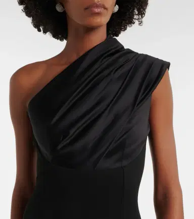 Solace London Gracie one-shoulder satin-trimmed gown | Thumbnail 2