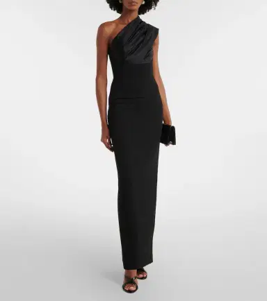 Solace London Gracie one-shoulder satin-trimmed gown | Thumbnail 5