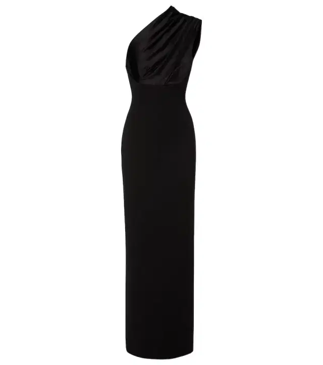 Gracie one-shoulder satin-trimmed gown Gracie one-shoulder satin-trimmed gown