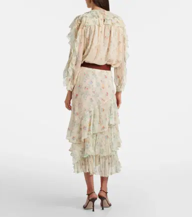 Ulla Johnson Meadow floral silk chiffon midi skirt | Thumbnail 2 Ulla Johnson Meadow floral silk chiffon midi skirt | Thumbnail 2