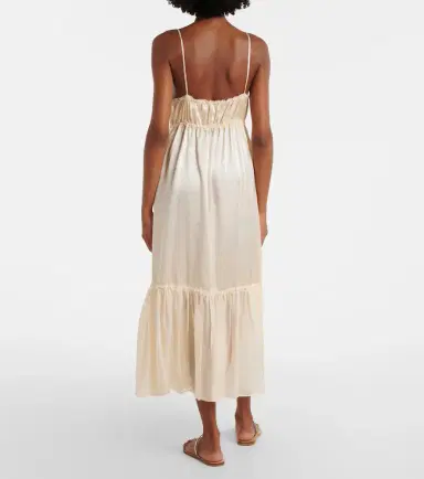 Ulla Johnson Marielle ruched silk midi dress | Thumbnail 5 Ulla Johnson Marielle ruched silk midi dress | Thumbnail 5