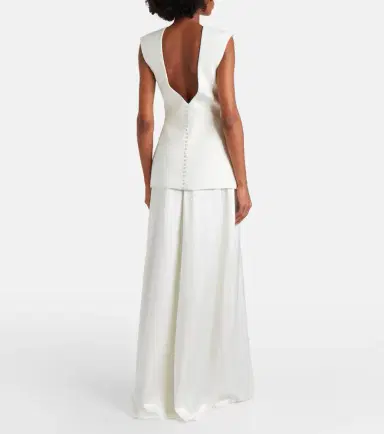 RÓHE Róhe Silk-trimmed wool-blend gown | Thumbnail 3 RÓHE Róhe Silk-trimmed wool-blend gown | Thumbnail 3