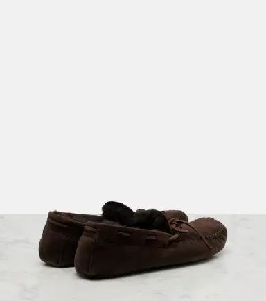 The Row Lucca shearling-trimmed suede boat shoes | Thumbnail 3 The Row Lucca shearling-trimmed suede boat shoes | Thumbnail 3