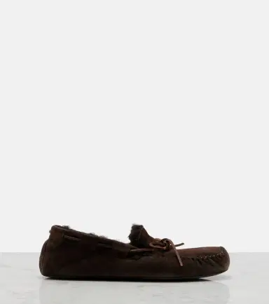 The Row Lucca shearling-trimmed suede boat shoes | Thumbnail 4 The Row Lucca shearling-trimmed suede boat shoes | Thumbnail 4