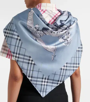 Burberry EKD silk twill scarf | Thumbnail 4
