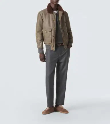 Brunello Cucinelli Virgin wool flannel straight pants | Thumbnail 3 Brunello Cucinelli Virgin wool flannel straight pants | Thumbnail 3