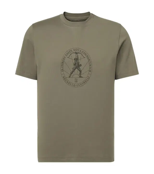 Brunello Cucinelli Printed cotton jersey T-shirt