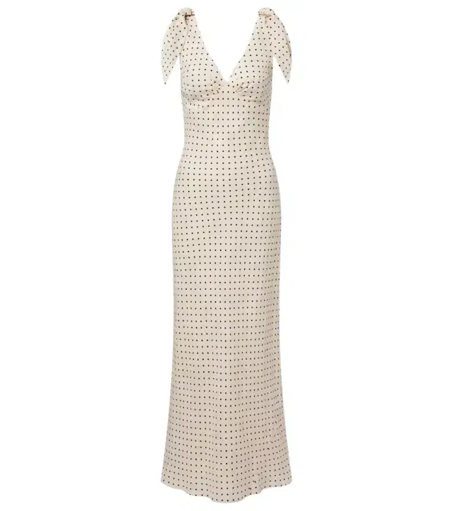 Solana polka-dot linen maxi dress