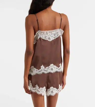 Faithfull Lace-trimmed satin top | Thumbnail 2