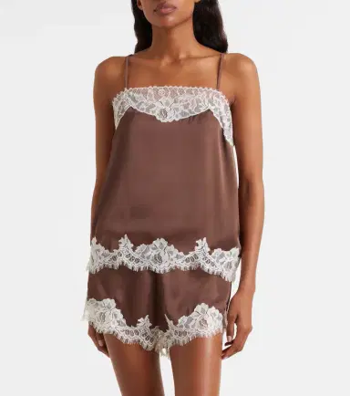 Faithfull Lace-trimmed satin top | Thumbnail 3