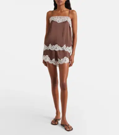 Faithfull Lace-trimmed satin top | Thumbnail 4