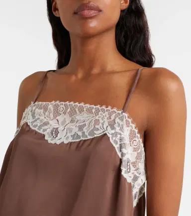 Faithfull Lace-trimmed satin top | Thumbnail 6