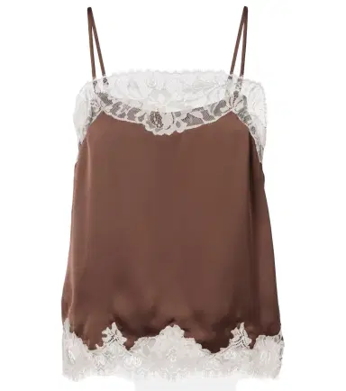 Faithfull Lace-trimmed satin top | Thumbnail 1