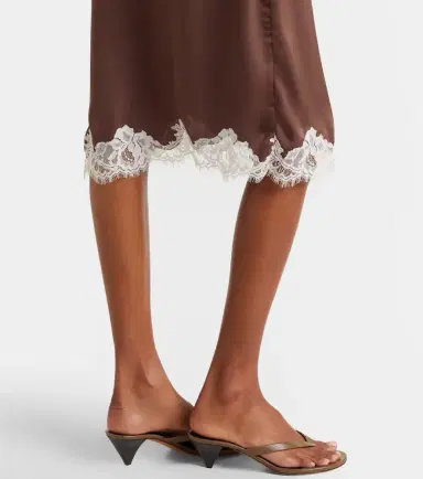 Faithfull Marisol lace-trimmed midi skirt | Thumbnail 4