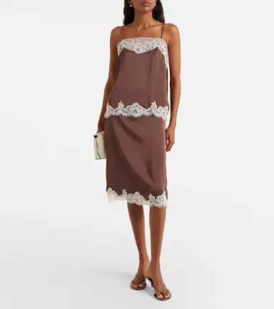 Faithfull Marisol lace-trimmed midi skirt | Thumbnail 6