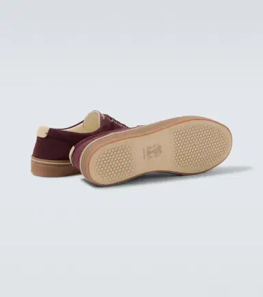 Brunello Cucinelli Leather-trimmed suede sneakers | Thumbnail 2