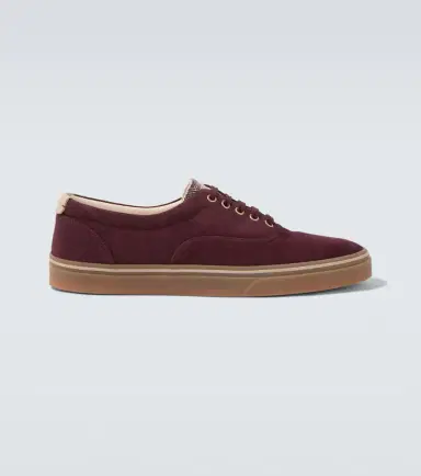 Brunello Cucinelli Leather-trimmed suede sneakers | Thumbnail 3