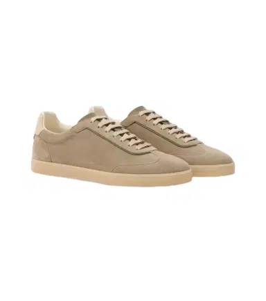 Brunello Cucinelli Leather-trimmed suede sneakers | Thumbnail 1