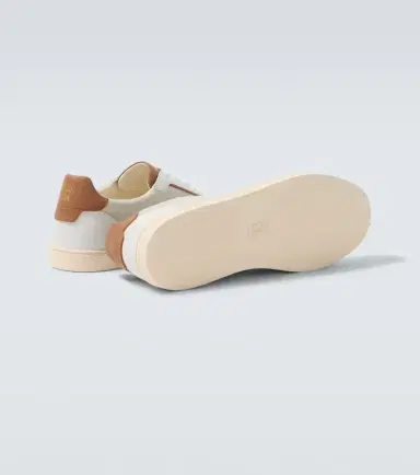 Brunello Cucinelli Leather-trimmed suede sneakers | Thumbnail 3 Brunello Cucinelli Leather-trimmed suede sneakers | Thumbnail 3