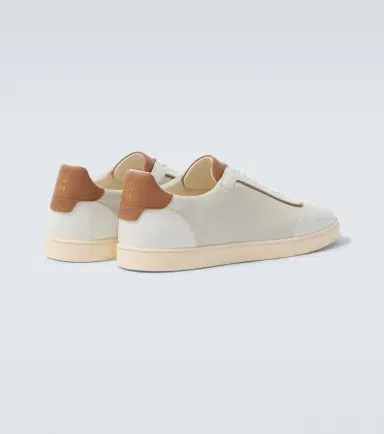 Brunello Cucinelli Leather-trimmed suede sneakers | Thumbnail 4 Brunello Cucinelli Leather-trimmed suede sneakers | Thumbnail 4