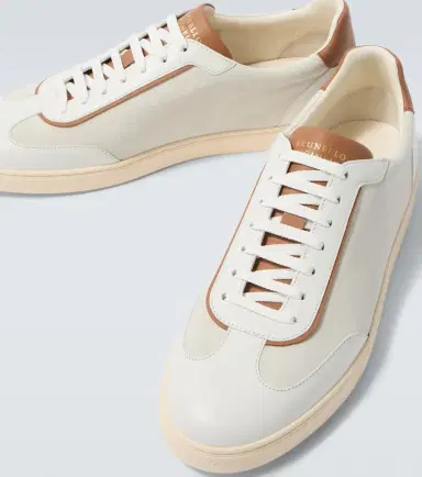 Brunello Cucinelli Leather-trimmed suede sneakers | Thumbnail 5 Brunello Cucinelli Leather-trimmed suede sneakers | Thumbnail 5